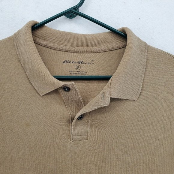 EDDIE BAUER Shirt Men's Long Sleeve Polo Button Closure Pullover Brown XL - Picture 7 of 12